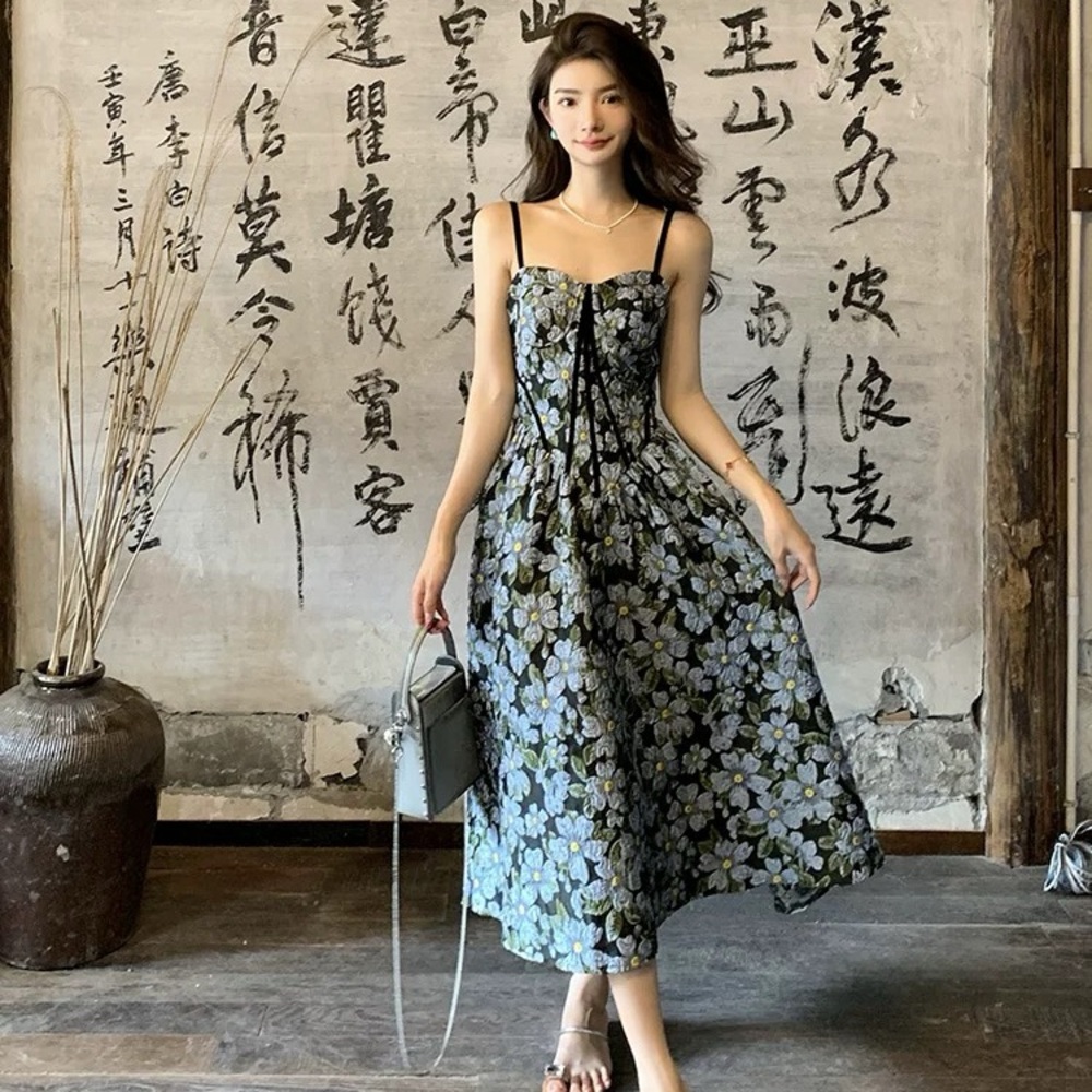Floral Spaghetti Strap Dress classic summer